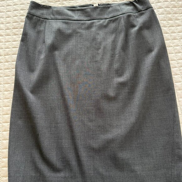 Theory Pencil Skirt Slim Fit Stretch Wool Grey Size 10 - Picture 1 of 4